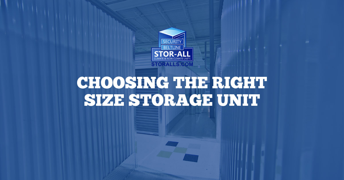 Choosing the Right Size Storage Unit